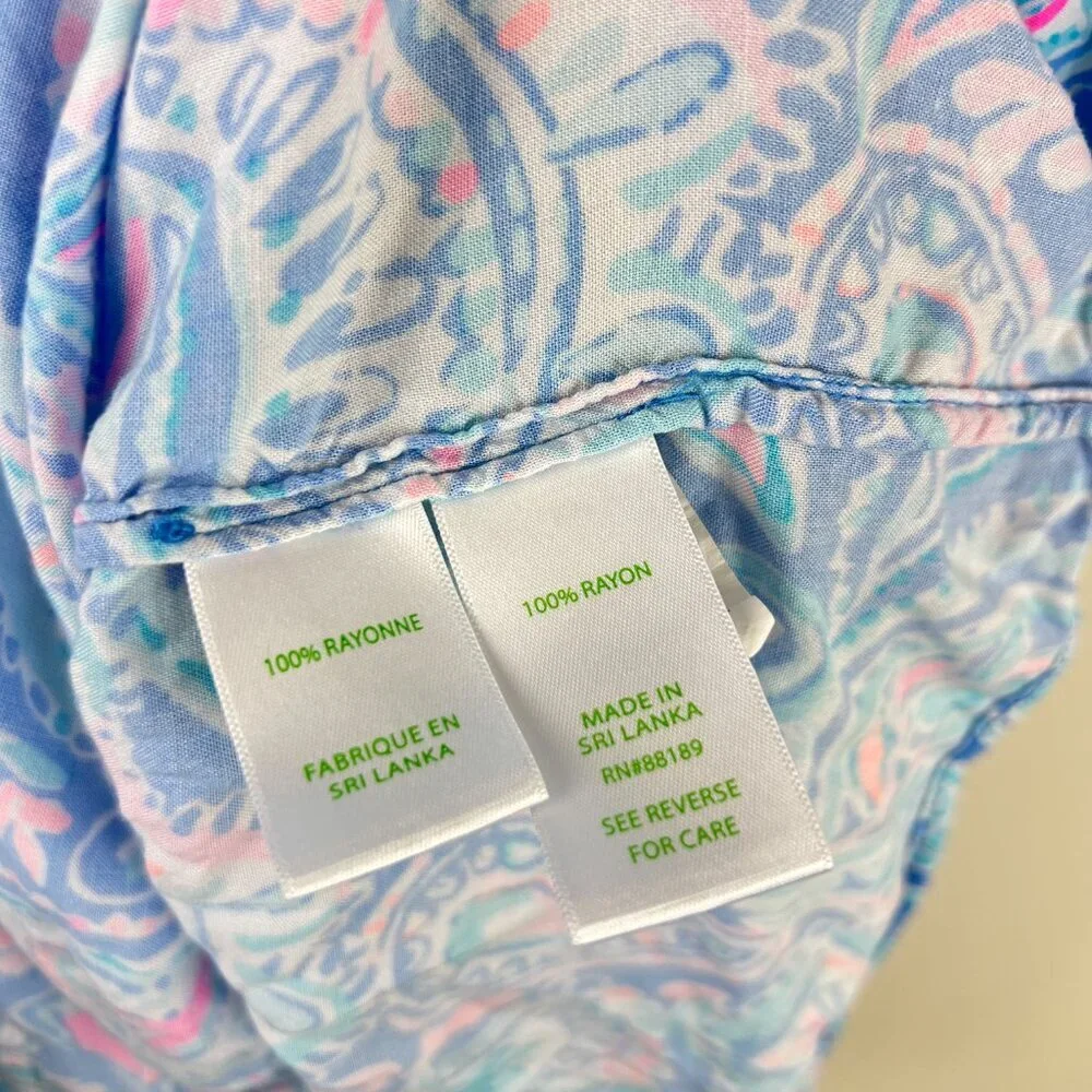 Lilly Pulitzer Blue Paisley Printed Charlee Tunic Mini Dress